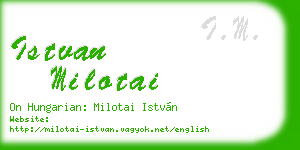 istvan milotai business card